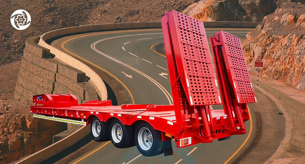 Heavy Duty 8 Axle Lowbed Semi Trailer for Oversized Cargo Transportation