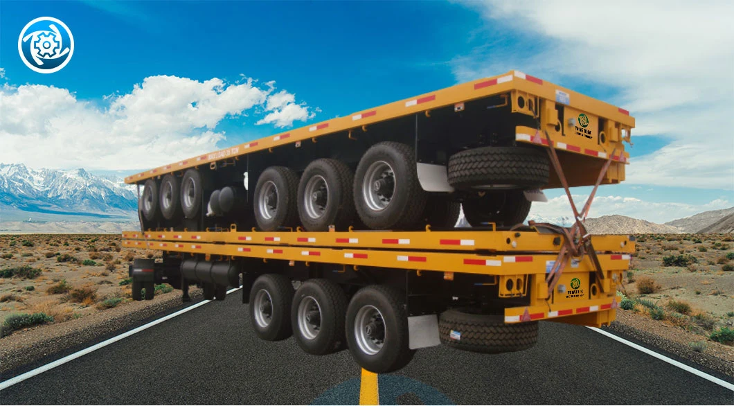 Lowboy Semi Trailer with 100 Ton Loading Capacity and 4 Axles for Oversized Cargo
