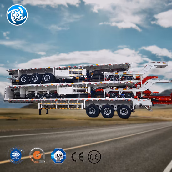 Heavy Duty 8 Axle Lowbed Semi Trailer for Oversized Cargo Transportation