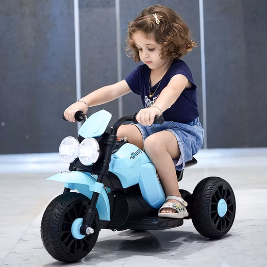 Oversized Children Electric Motorcycle Tricycle 3-12 Years Old Can Sit and 12V Battery Toy Motorcycle